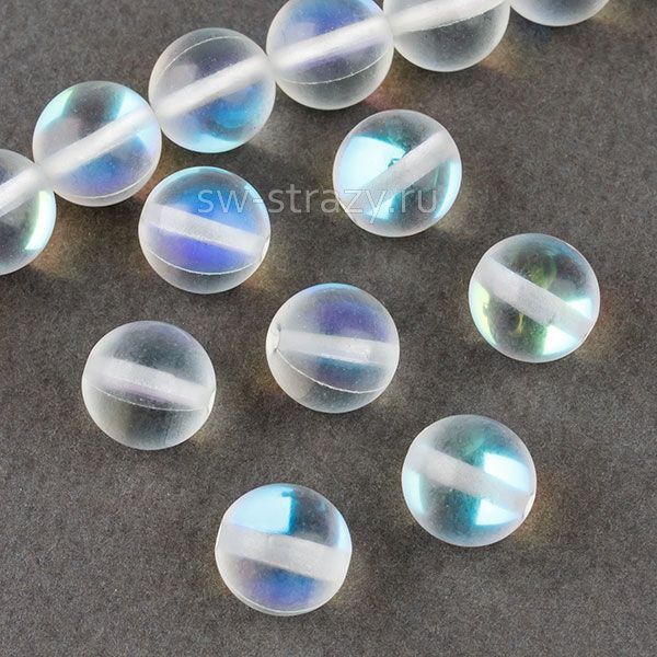 Бусина из синтетического кварца  с радужным эффектом 10 мм*