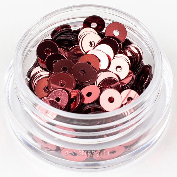 Пайетки 3 mm плоские (3271) Rosa Scuro MT 3 гр