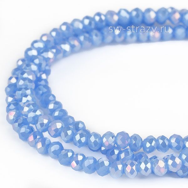 Бусины граненые Rondelle 2 мм сиреневый воск с АВ (№115), 1 нить