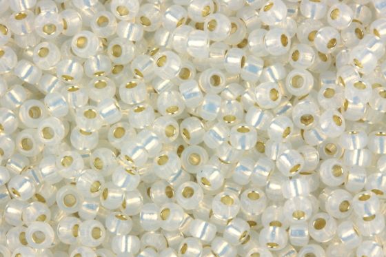 Seedbead Miyuki 15/0 551 Gilt Lined White Opal