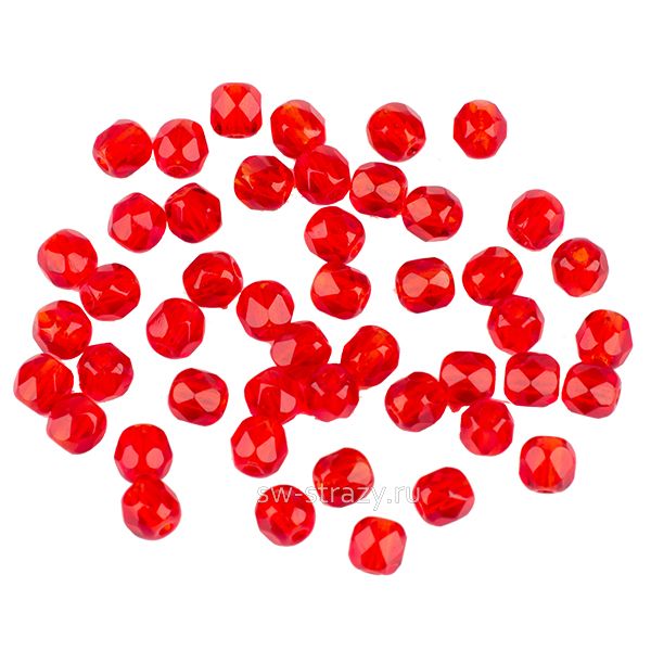 Бусины граненые Firepolished 3 мм Ruby (90080) 62
