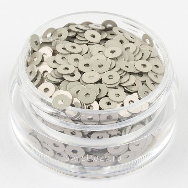 Пайетки 3 mm плоские (9009) Grigio M2 3 гр