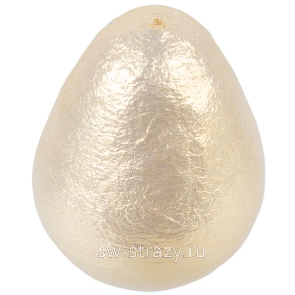 Жемчуг хлопковый капля 12х16 мм насыщенно-кремовый