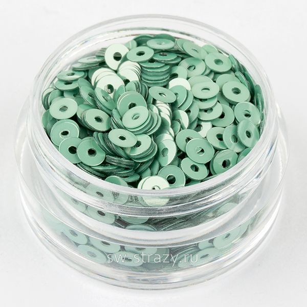 Пайетки 3 mm плоские (7029) Verde Acqua M2 3 гр