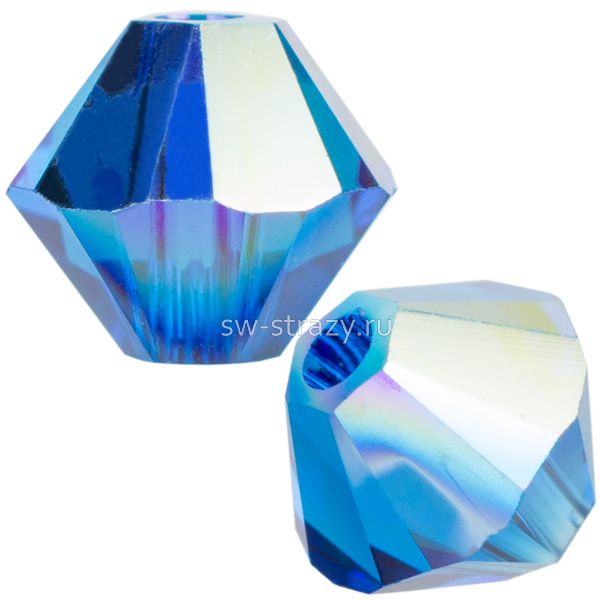 Бусины 5328 4 mm Capri Blue AB 2X