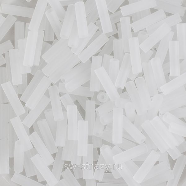 Стеклярус 6x1,7 mm 131F Crystal Matted