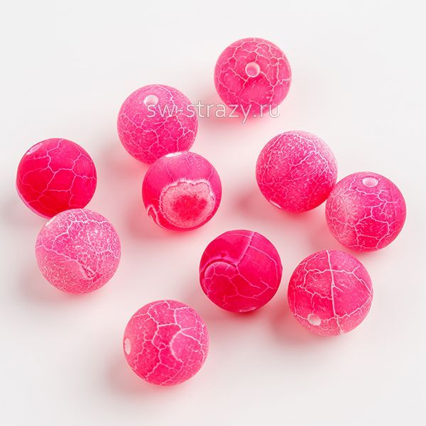 Бусина из агата 10 мм фуксия*