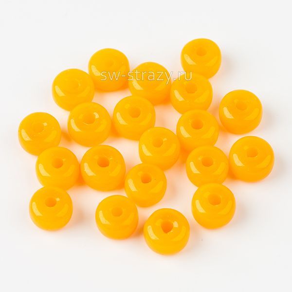 Бусины стеклянные 6,5х4 мм желтый*