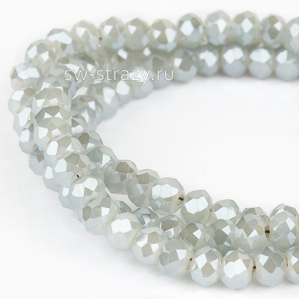 Бусины граненые Rondelle 3 мм серый АВ (111), 1 нить