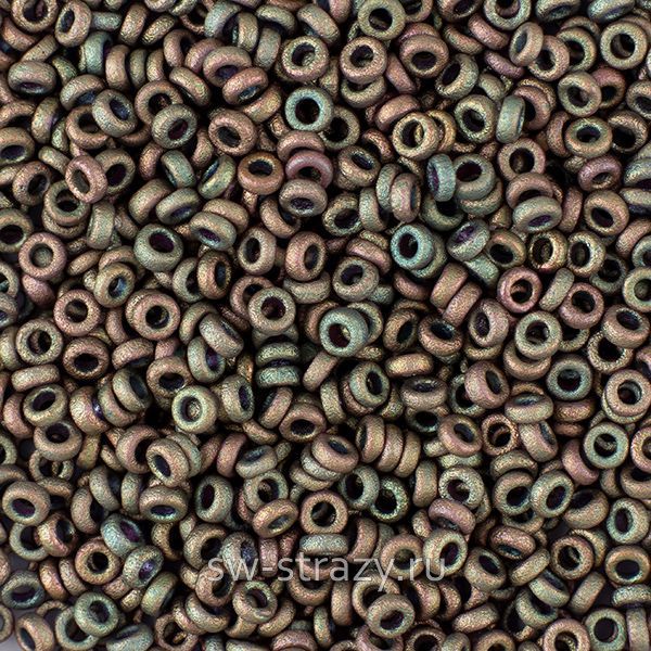 Бисер Spacer 2,2х1 mm 2035 Matted Metallic Khaki Iris