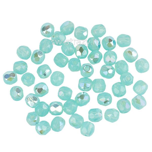 Бусины граненые Firepolished 3 мм зеленый опал АВ (61100-28701) 134