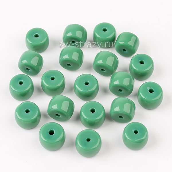 Бусины стеклянные 8,5х6 мм морской зеленый*