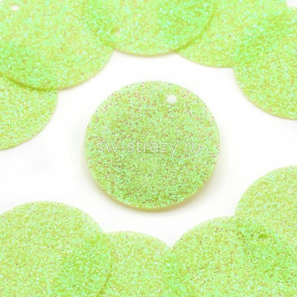 Пайетки круглые 20 мм зеленый с блестками (10 шт)