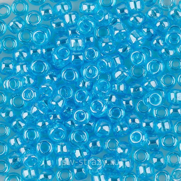 Бисер круглый 8/0 #0104 Прозрачный глянцевый морская вода