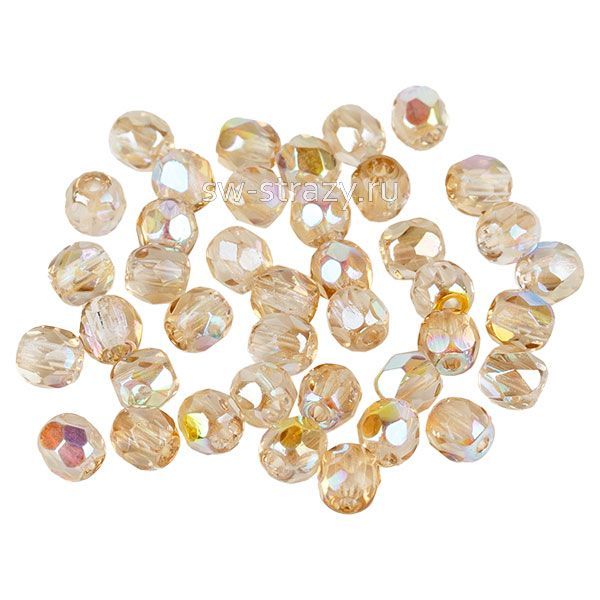 Бусины граненые Firepolished 3 мм бежевый прозрачный с АВ (00030-98534) 113