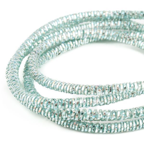 Канитель трунцал Серебро\бледная мята 1,5мм (5гр)*