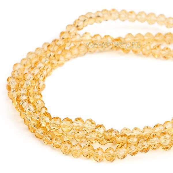 Бусины граненые Rondelle 2 мм бежевый (23), 1 нить