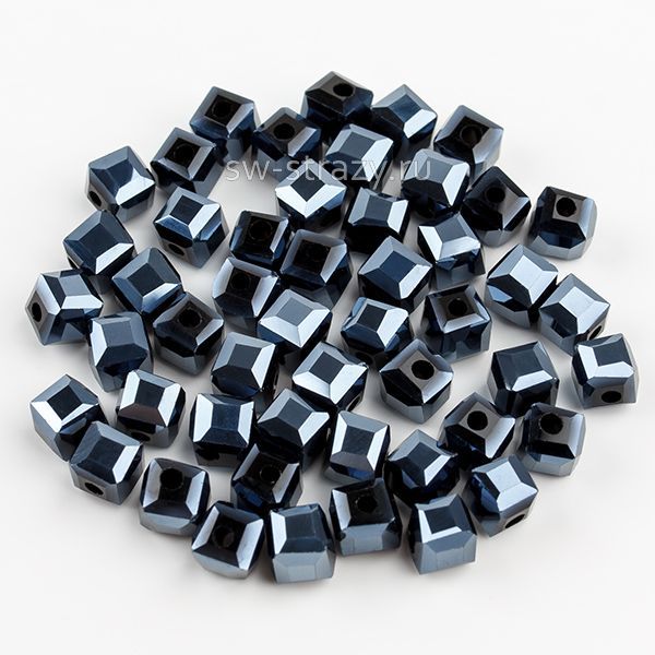 Бусины-кубики 4,5 мм гематитовый