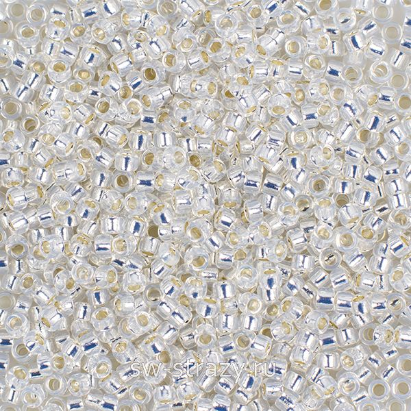 Бисер круглый 15/0 #2100 Внутреннее серебрение, молочный