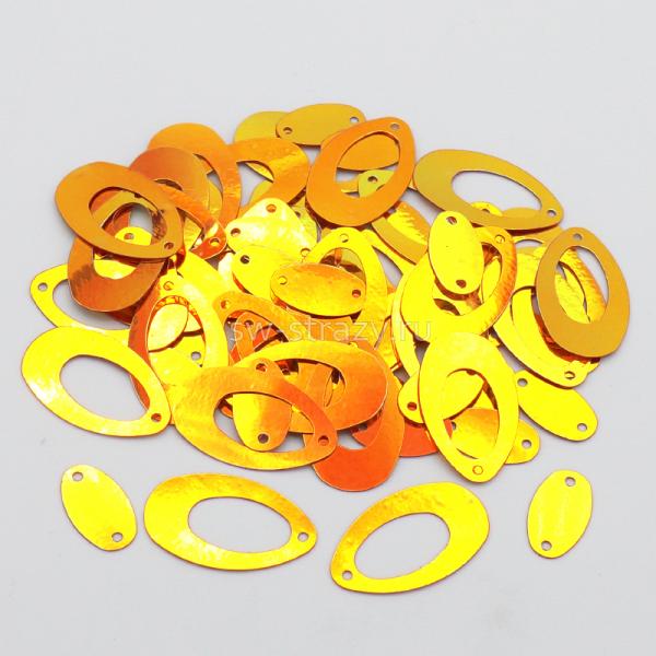 Пайетки овал 2,2х1,4 см Golden Red (3 гр)