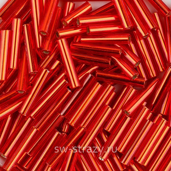 Бисер стеклярус 9 mm #0025C Красный