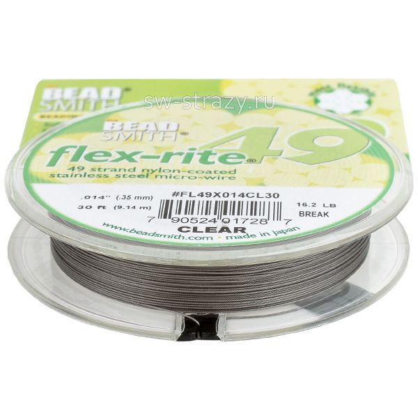 Тросик ювелирный на катушке FLEX-RITE49 Clear 0.35 мм FL49X014CL30