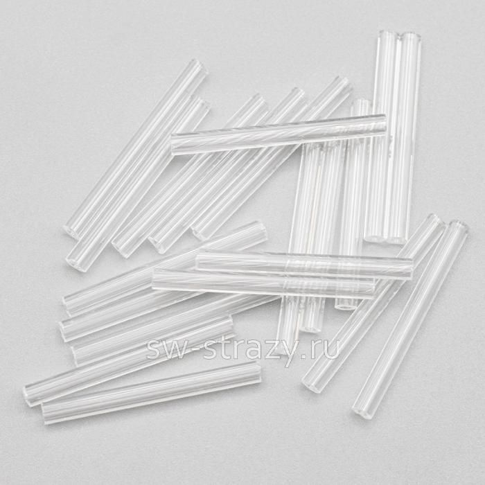 Стеклярус 25 мм прозрачный (00050)