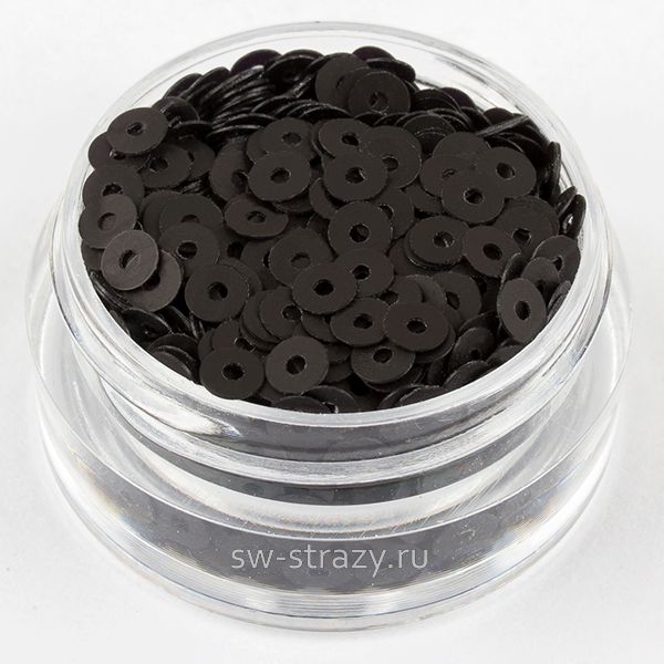 Пайетки 3 mm плоские (996F) Nero FY 3 гр