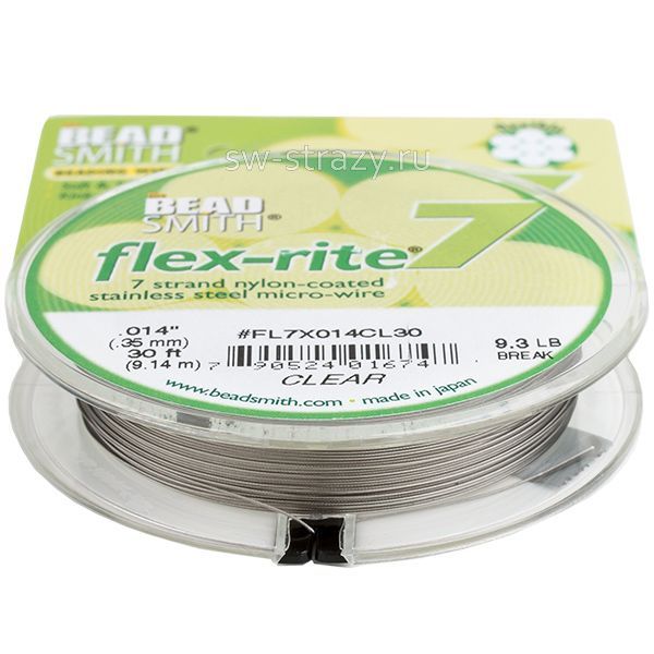 Тросик ювелирный на катушке FLEX-RITE7 Clear 0.35 мм FL7X014CL30