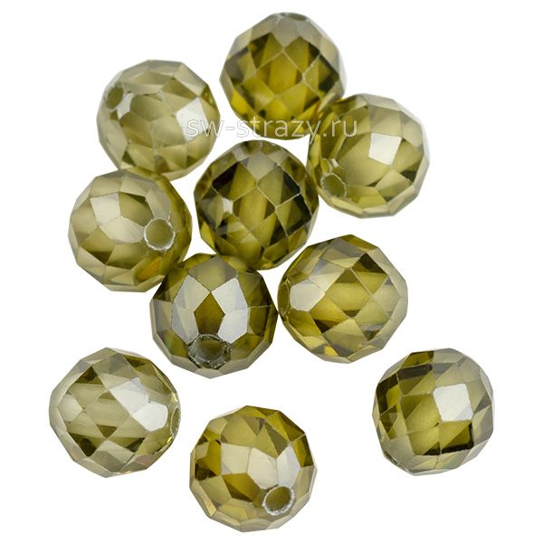 Бусина граненая из циркона 4 мм оливка