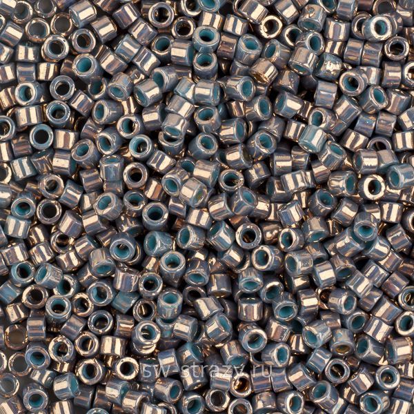 Бисер Treasures 11/0 #1703 Мраморный бирюзовый позолоченный 24К