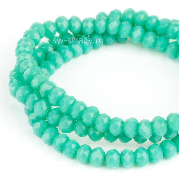 Бусины граненые Rondelle 2 мм зеленые (57), 1 нить