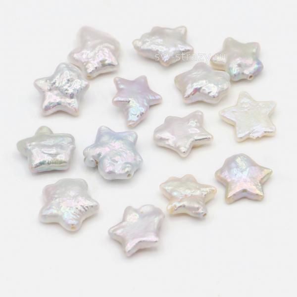 Жемчуг натуральный барочный Звезда 12 мм белый*