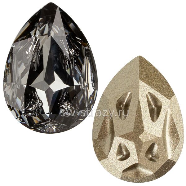 Кристаллы 4390 18x13 mm Crystal Silver Night