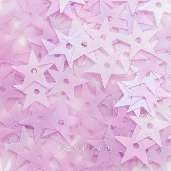 Пайетки-звезды 10 мм сиреневые (1 гр)