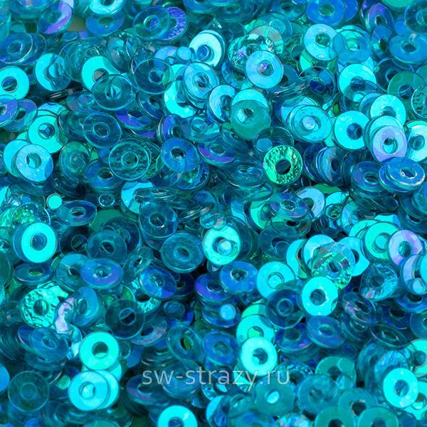 Пайетки плоские 2 мм ab trans dark blue (3гр)