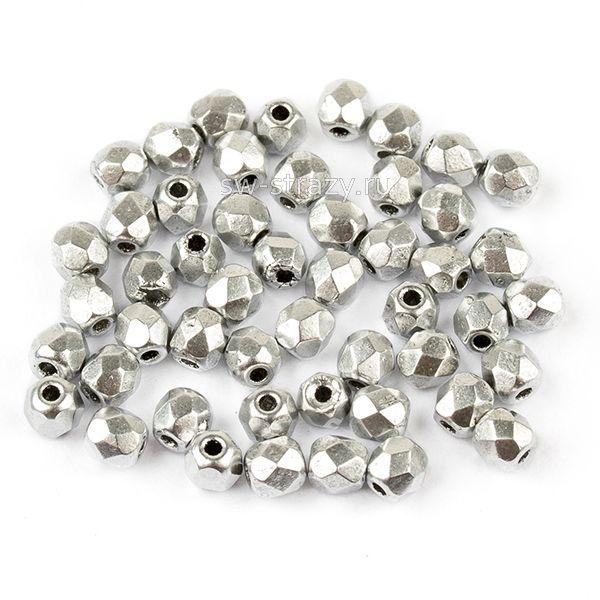 Бусины граненые Firepolished 3 мм Silver Aluminum Mat (k0170jt) 56