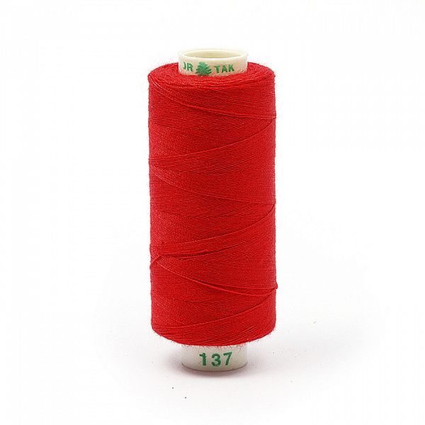 Нитки бытовые Dor Tak 40\2 цв. 137 красный 366м 100% п\э